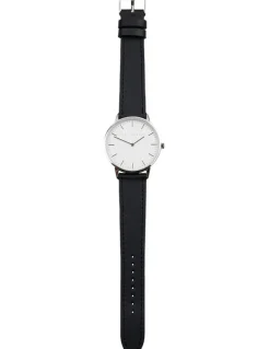 Mon Choux Classic Noir Grape Vegan Leather Watch 38mm in Silver