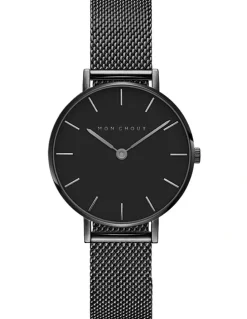 Mon Choux L'Essential Mesh Watch 36mm in Matte Black
