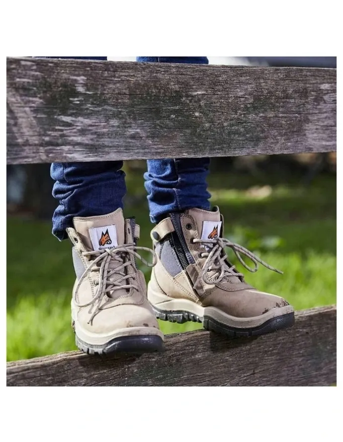 Mongrel Zipsider Safety Steel Toe 261060 Work Boots in Stone
