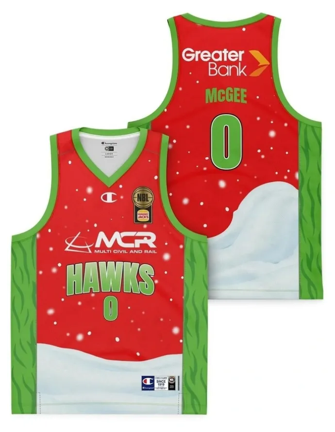 NBL Store Illawarra Hawks 25/26 Christmas JaVale McGee Jersey Pack of 2 in Red