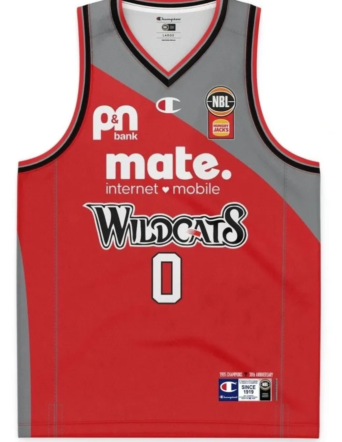 NBL Store Perth Wildcats 25/26 Retro Round Jersey in Jo Lual-Acuil Jr.