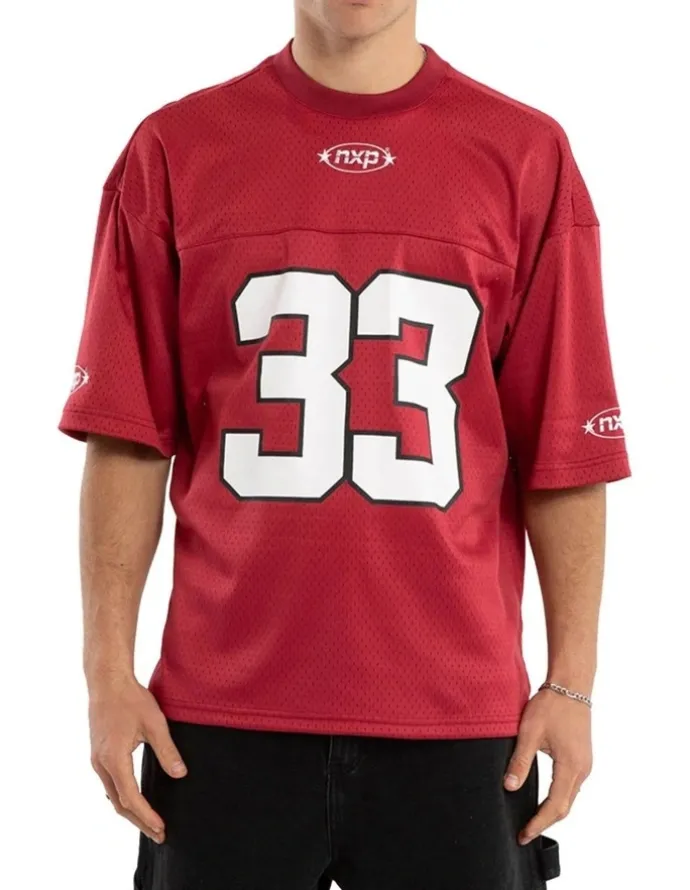 Nena & Pasadena Offbeat Football Jersey in Red