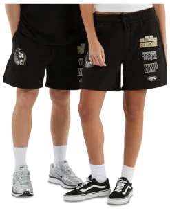 Nena & Pasadena AFL Collingwood Prime Trackshorts in Jet Black