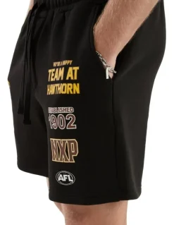Nena & Pasadena AFL Hawthorn Prime Trackshorts in Jet Black