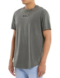 Nena & Pasadena All For One Dual Curved Tee in Grey