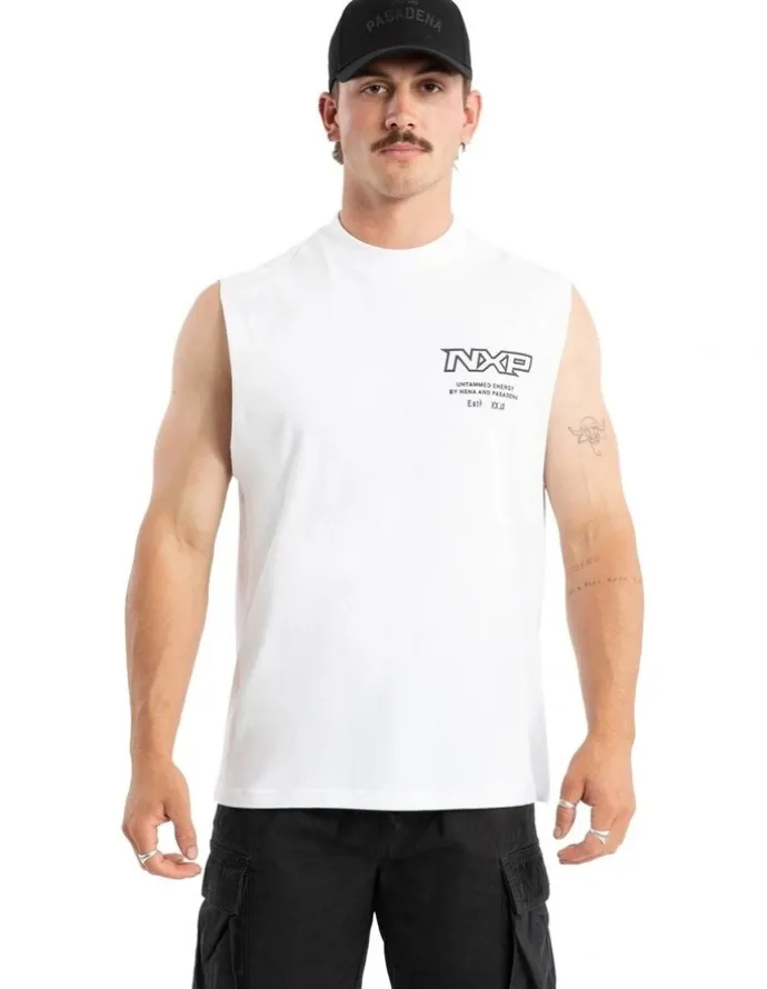 Nena & Pasadena Champion Raptor Muscle Tank in White
