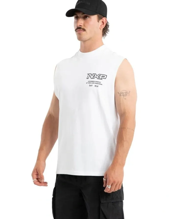 Nena & Pasadena Champion Raptor Muscle Tank in White