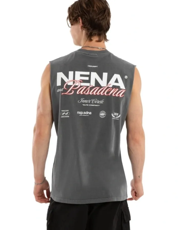 Nena & Pasadena Demand Relaxed Muscle Tank in Grey