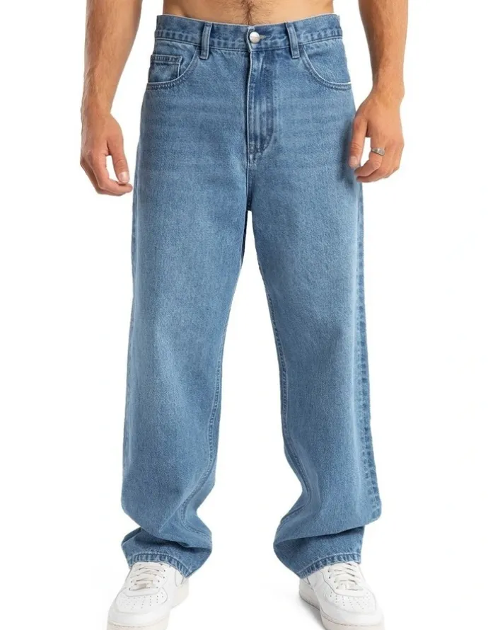 Nena & Pasadena Drive Athletic Baggy Jean in Blue