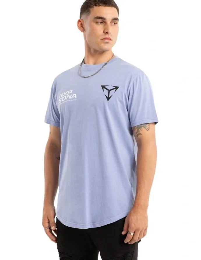 Nena & Pasadena Finest Dual Curved Tee in Pigment Thistle Down
