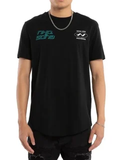 Nena & Pasadena Independent Dual Curved Tee in Black