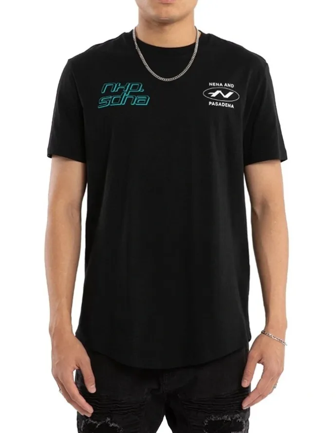 Nena & Pasadena Independent Dual Curved Tee in Black