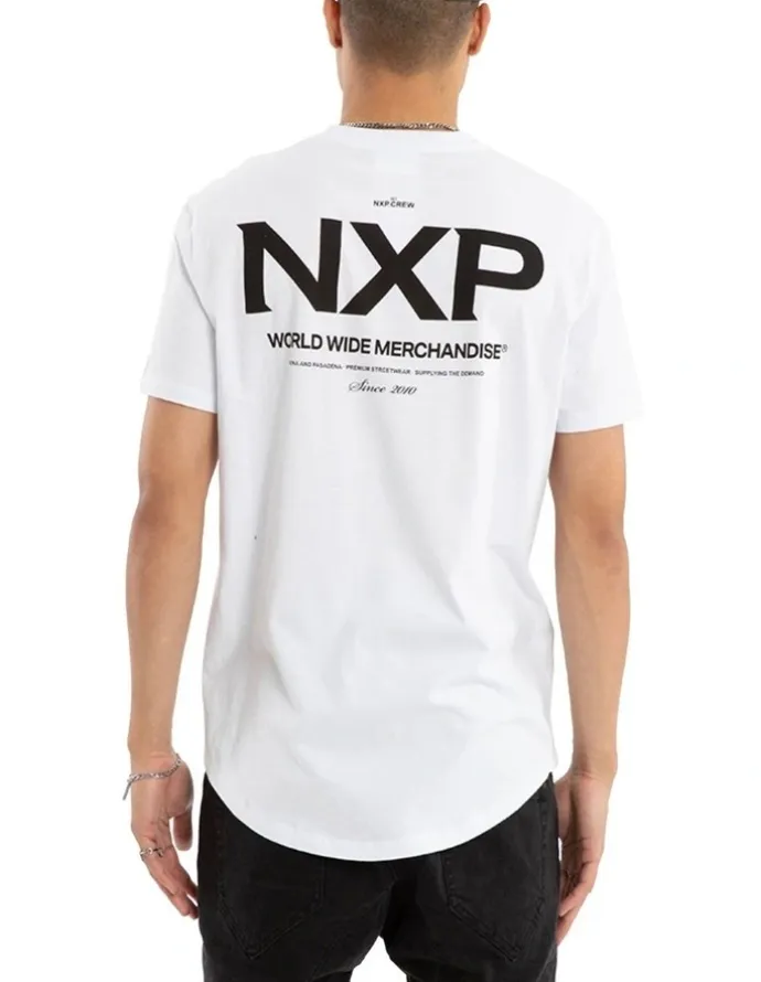 Nena & Pasadena Peak Dual Curved Tee in White