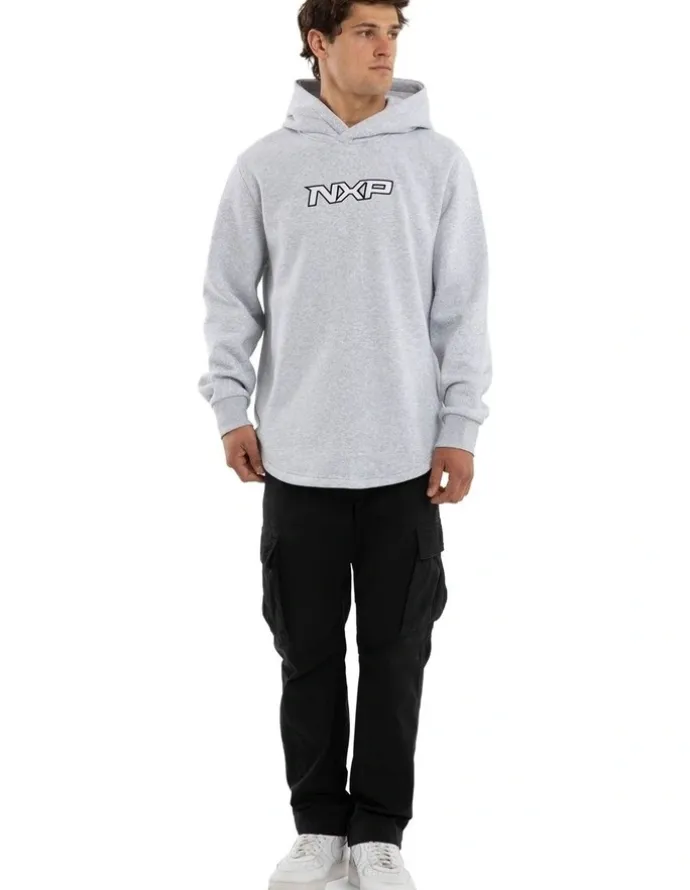 Nena & Pasadena Podium Dual Curved Hoodie in Grey