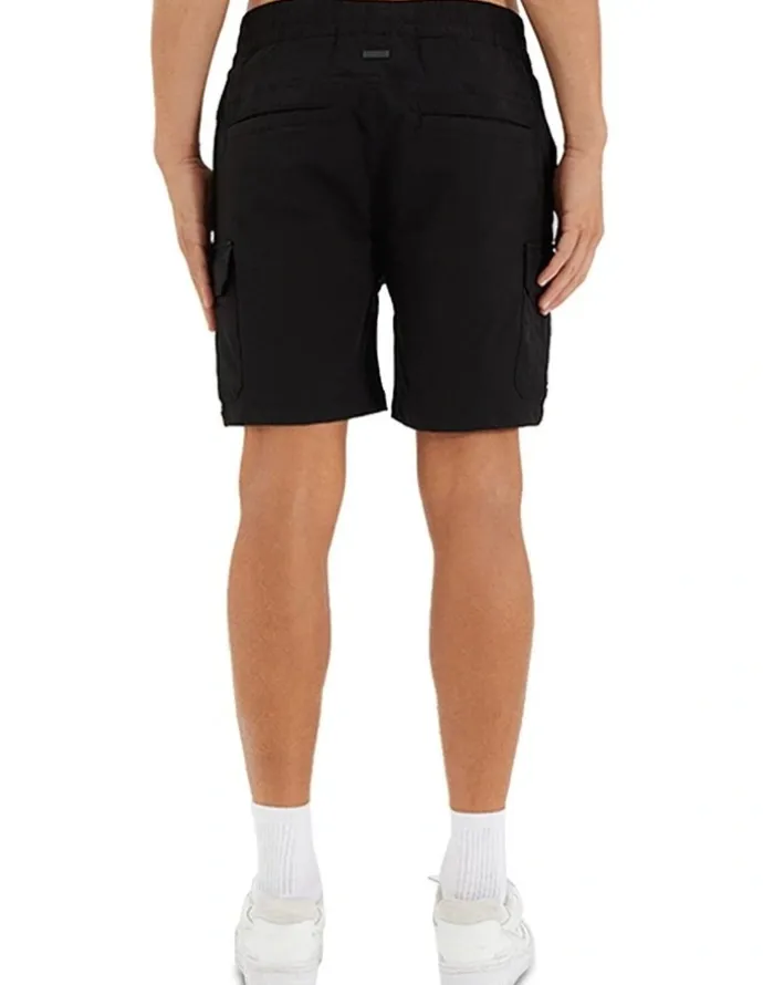 Nena & Pasadena S150 Slim Stretch Cargo Short in Black