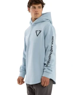 Nena & Pasadena Track Dual Curved Hoodie in Blue
