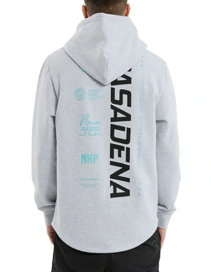 Nena & Pasadena Unbreakable Dual Curved Hoodie in Grey Marle