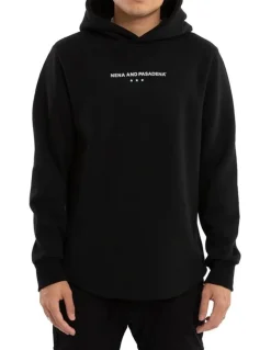 Nena & Pasadena Unleash Dual Curved Hoodie in Black