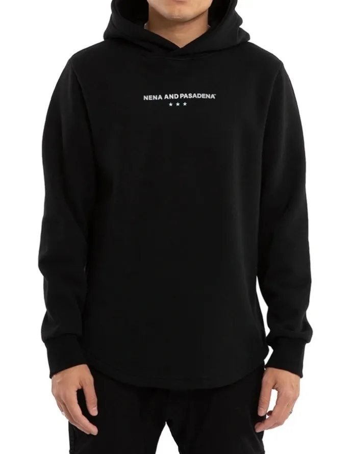 Nena & Pasadena Unleash Dual Curved Hoodie in Black