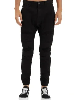 Nena & Pasadena Viper Denim Jogger in Black