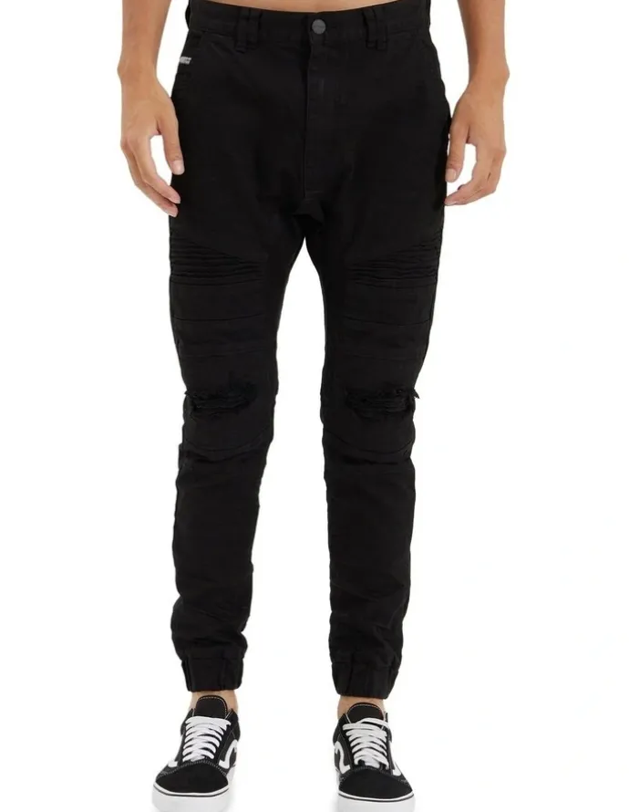 Nena & Pasadena Viper Denim Jogger in Black