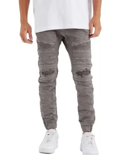 Nena & Pasadena Viper Denim Jogger in Volcano