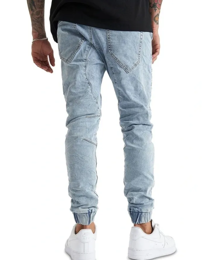 Nena & Pasadena Viper Denim Jogger in Portland Blue