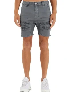 Nena & Pasadena Viper Denim Short in Grey