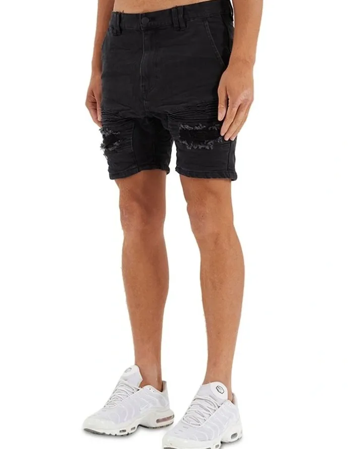 Nena & Pasadena Viper Denim Short in Black