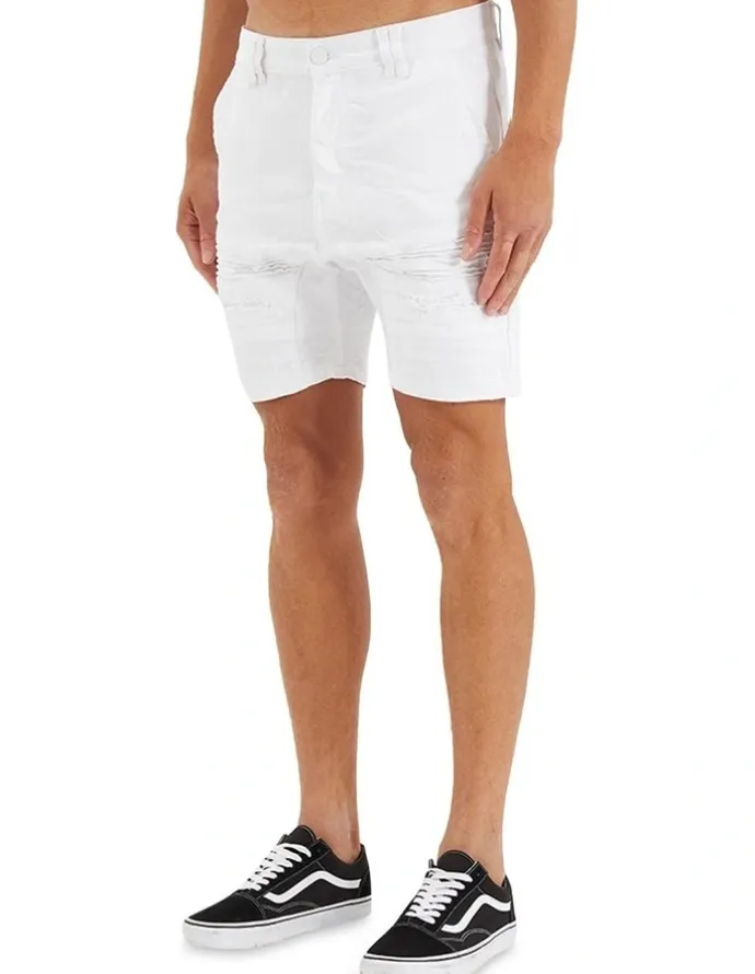 Nena & Pasadena Viper Denim Short in White