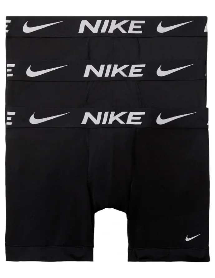 Nike Essential Micro Boxer Briefs 3 Pack in Black