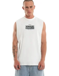 Nomadic Paradise Enjoy Relaxed Muscle T-shirt in White