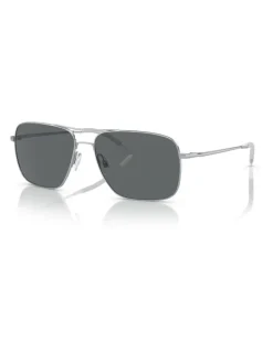 Oliver Peoples Oliver Peoples Clifton Metal Polarised Sunglasses in Silver
