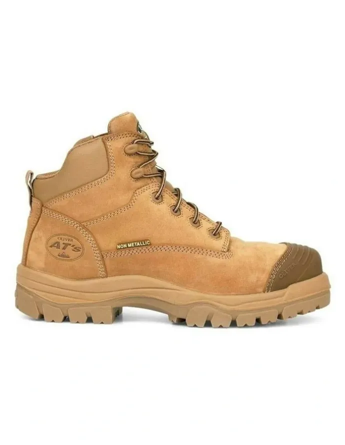 Oliver Zip Sided Composite Safety Toe AT 45650Z Work Boots 130mm in Stone