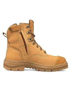 Oliver Zip Sided Safety Steel Toe AT 55332Z Work Boots 150mm in Wheat