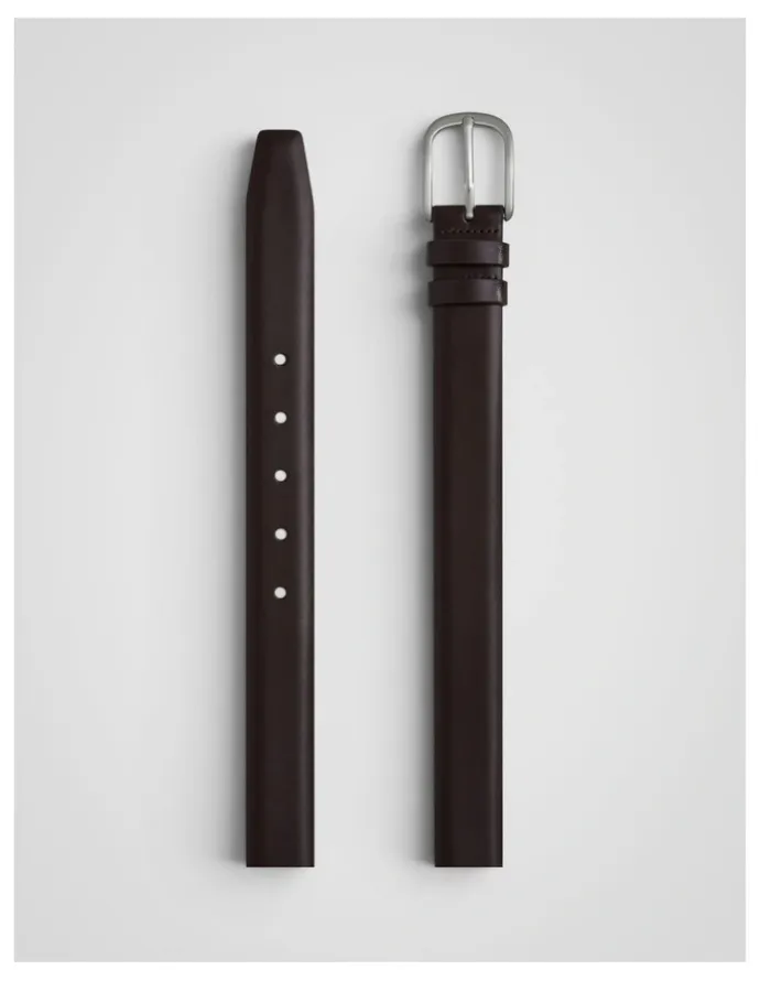 Oroton Axel 30Mm Belt in Dark Chocolate
