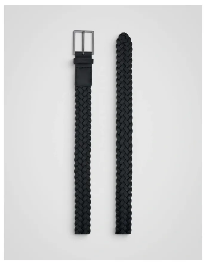 Oroton Freddie Woven 35Mm Belt in Black