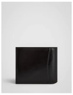 Oroton Jordan Crackle Bifold Wallet in Dark Chocolate