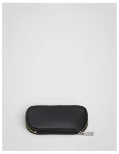 Oroton Jordan Crackle Zip Sunglasses Case in Dark Chocolate