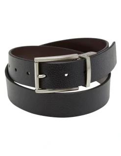 Oxford Archer Leather Reversible Belt in Black/Brown