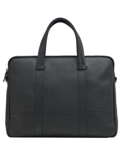 Oxford Atlas Leather Business Laptop Bag in Black
