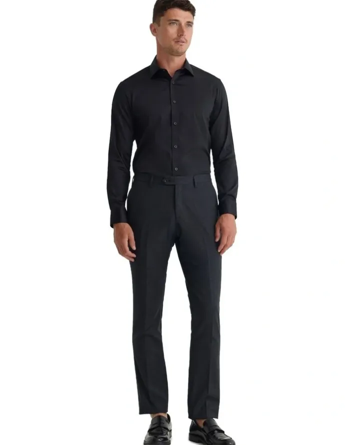 Oxford Beckton Comfort Slim Fit Shirt in Black