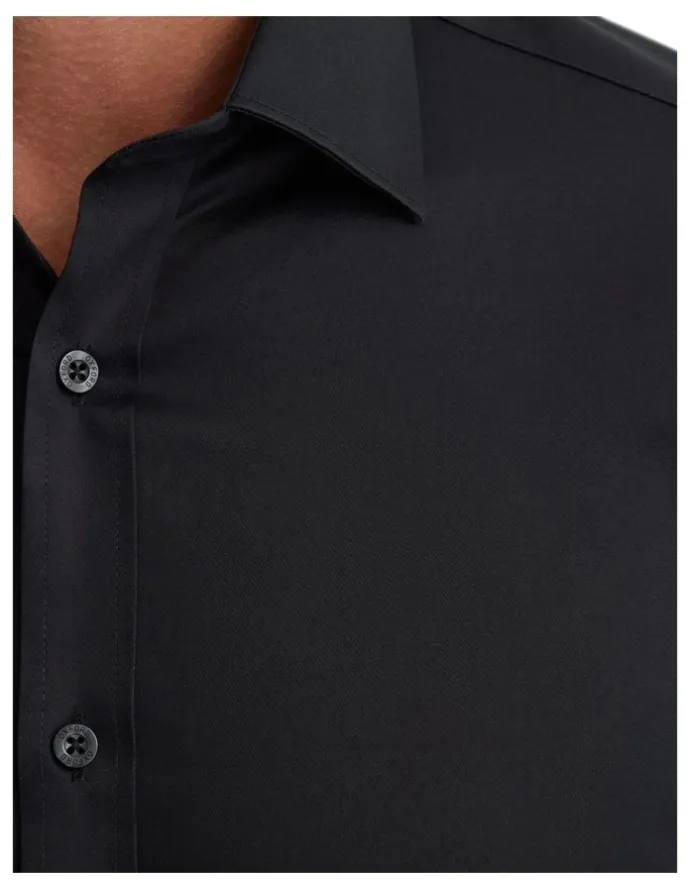 Oxford Beckton Comfort Slim Fit Shirt in Black