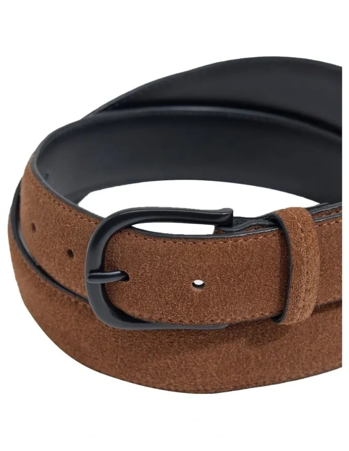 Oxford Bernard Urban Suede Belt in Chestnut