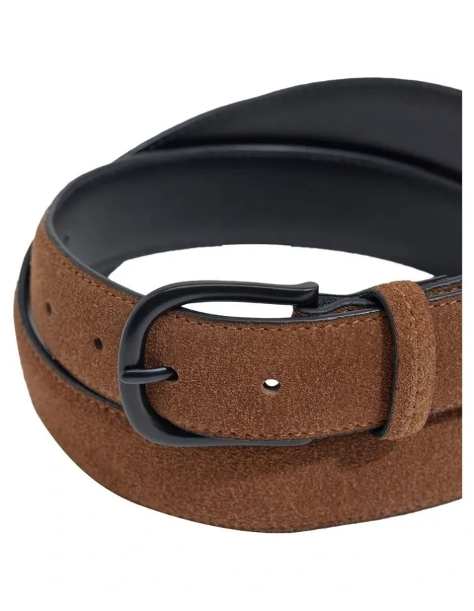Oxford Bernard Urban Suede Belt in Chestnut