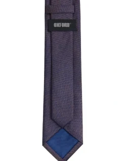 Oxford Bertram Silk Tie 7cm in Orange/Navy