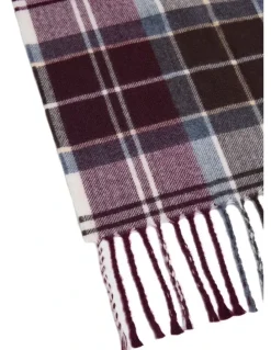 Oxford Brooks Wool Check Scarf in Brown Multi