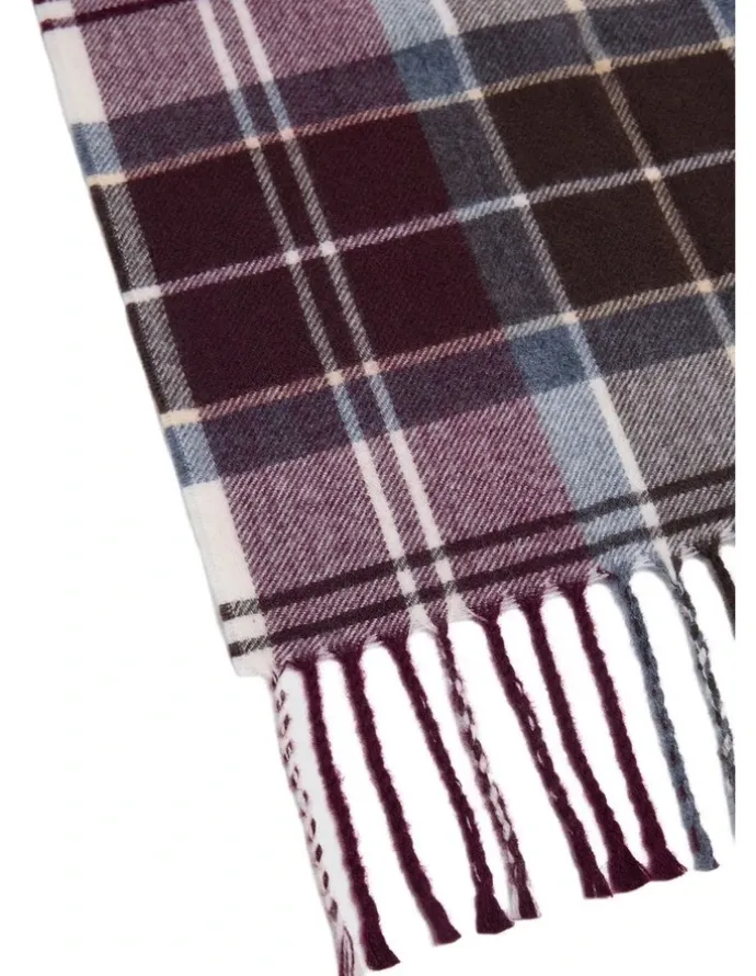 Oxford Brooks Wool Check Scarf in Brown Multi