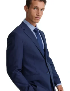 Oxford Bryon Luxury Half Canvas Suit Jacket in Navy Pinstripe
