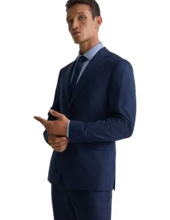 Oxford Bryon Luxury Half Canvas Suit Jacket in Navy Pinstripe